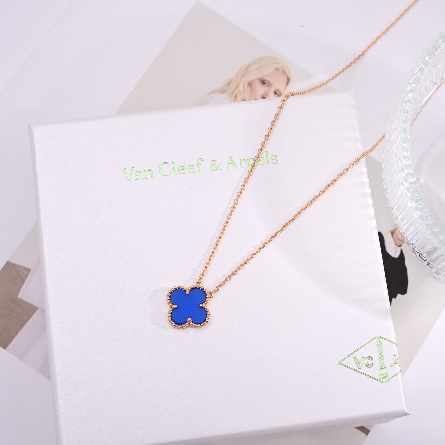 Van Cleef & Arpels Alhambra Gold Plated Enamel Clover Necklaces